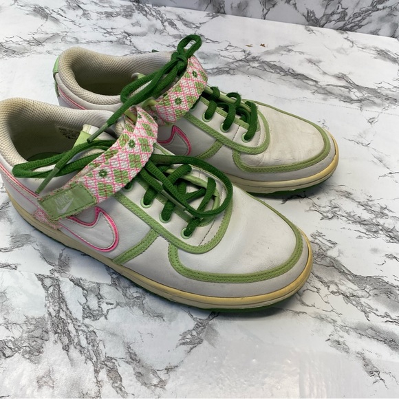 Rare Nike Vandal Low Pink & Green Argyle Preppy  Sneakers shoes Size 7.5 - Picture 4 of 12